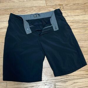 Hurley Hybrid Men’s Shorts, Deep Black, 9” Inseam. Made of Water Wicking Fabric
